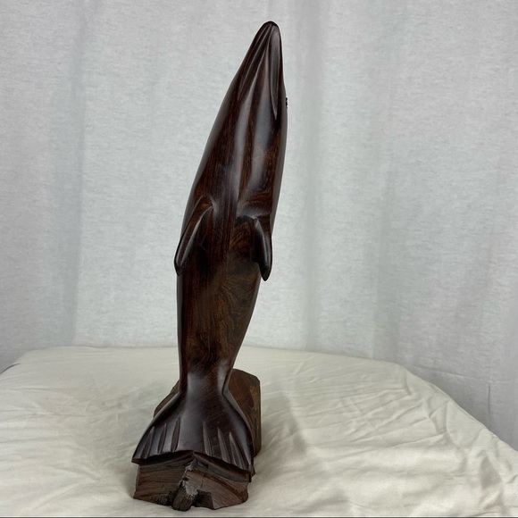 XL Wooden Dolphin Sculpture - Picture 3 of 5
